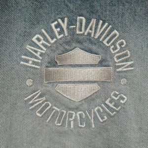 Harley Davidson Distressed Denim Jean Jacket